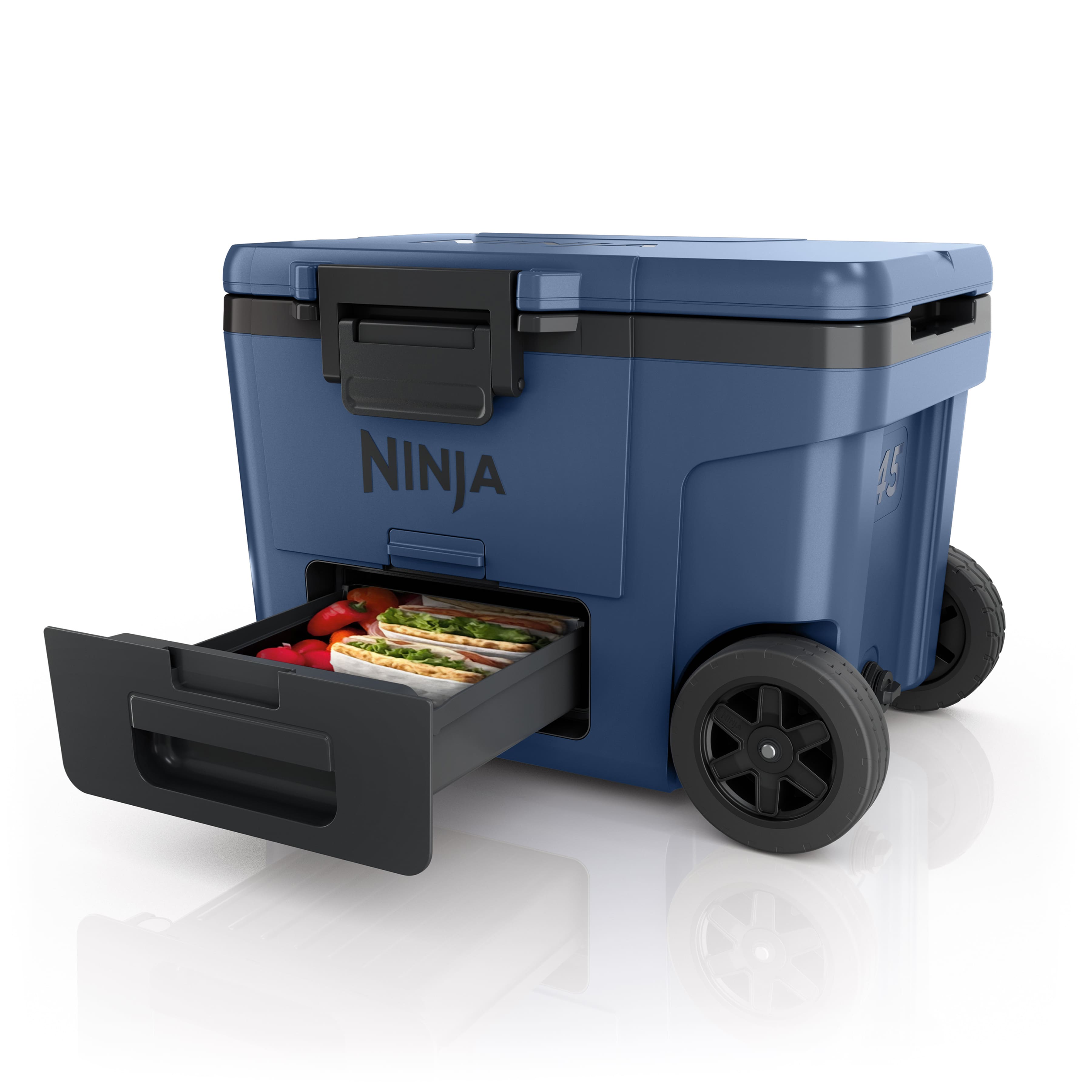 Front. Ninja - FrostVault 45qt Wheeled Cooler with Dry Zone - Lakeshore Blue.