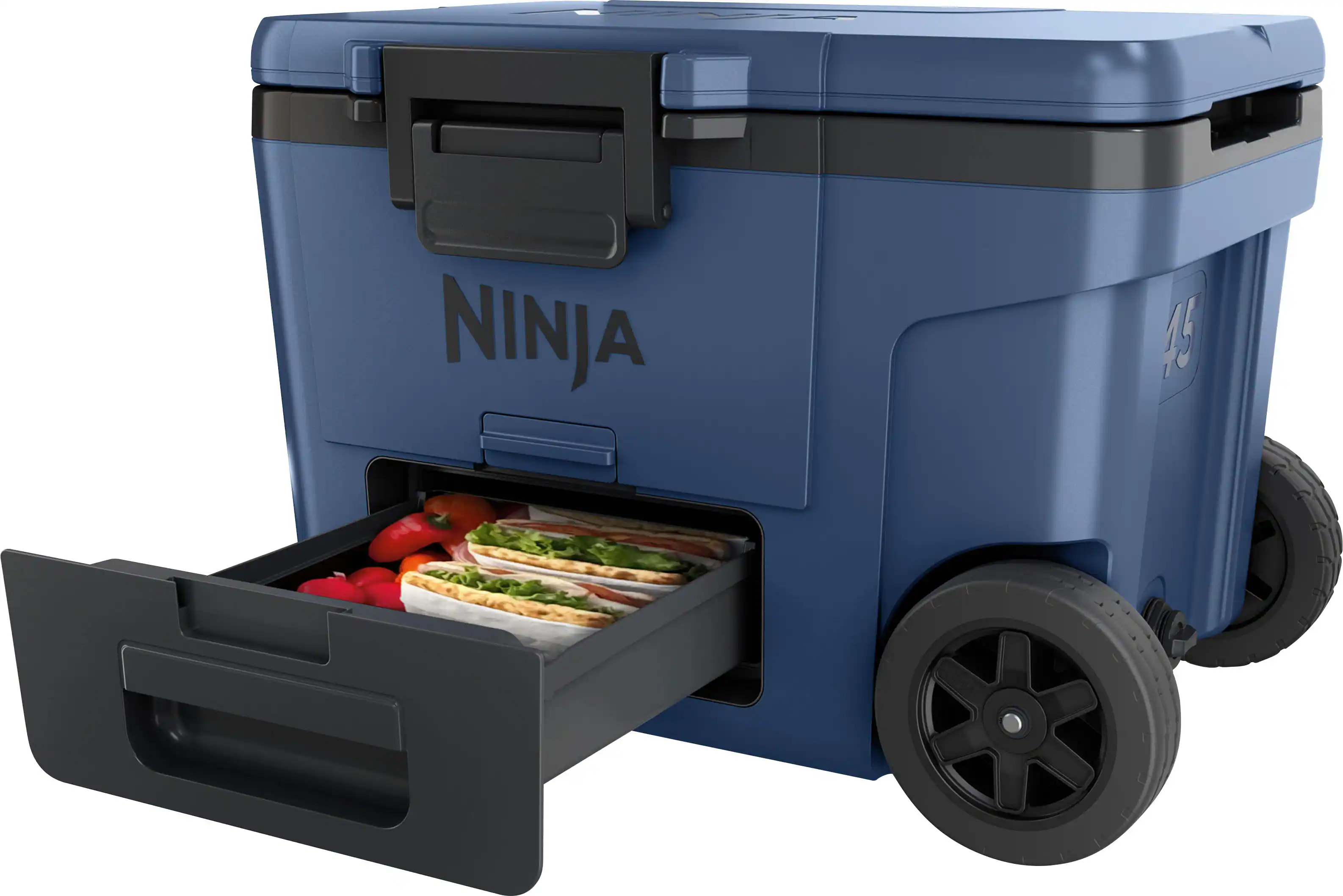Front. Ninja - FrostVault 45qt Wheeled Cooler with Dry Zone - Lakeshore Blue.