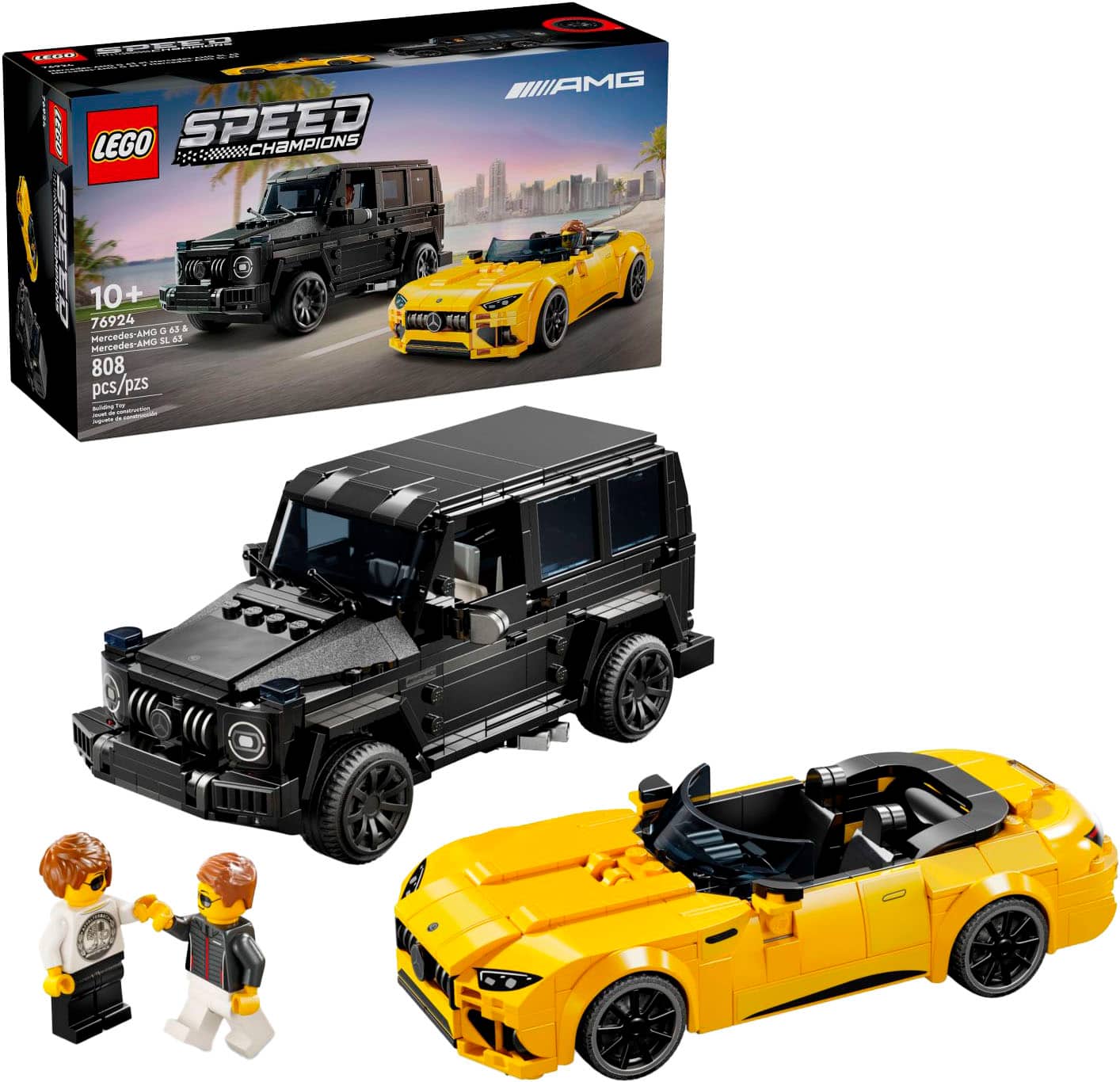 LEGO - Speed Champions Mercedes-AMG G 63 & Mercedes-AMG SL 63 F1 Toy Car 76924 - Front_Zoom