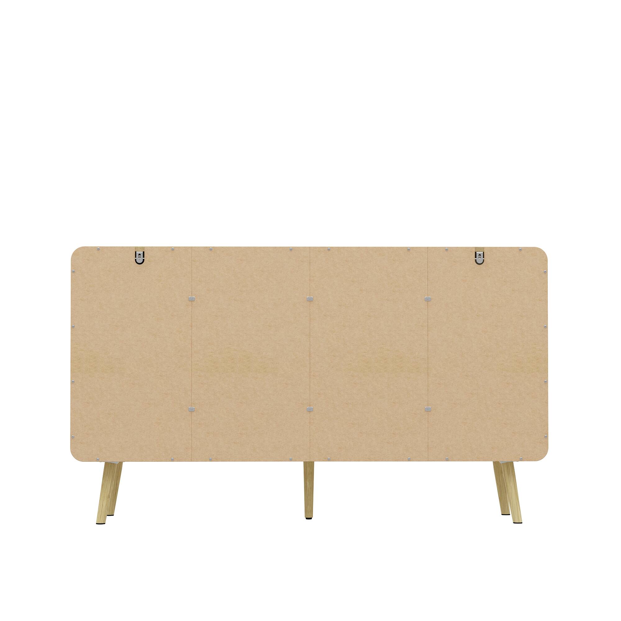 Back. FUFU & GAGA - FUFU&GAGA Japandi Rattan - Door Storage Cabinet: Anti - Tip, Rounded Edges for Multi - Room Use - Yellow.