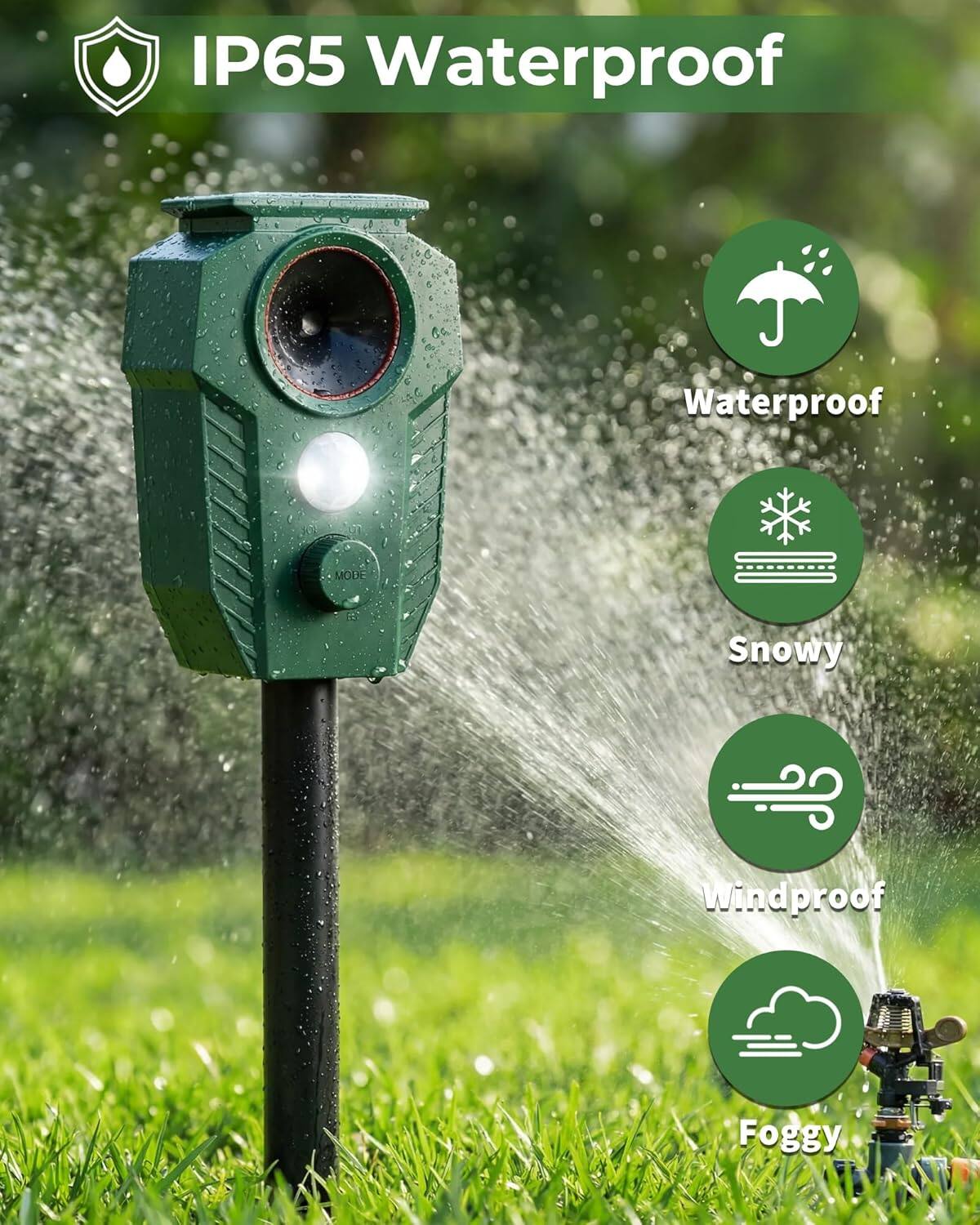 IP65 Waterproof  
Waterproof  
Snowy  
Windproof  
Foggy