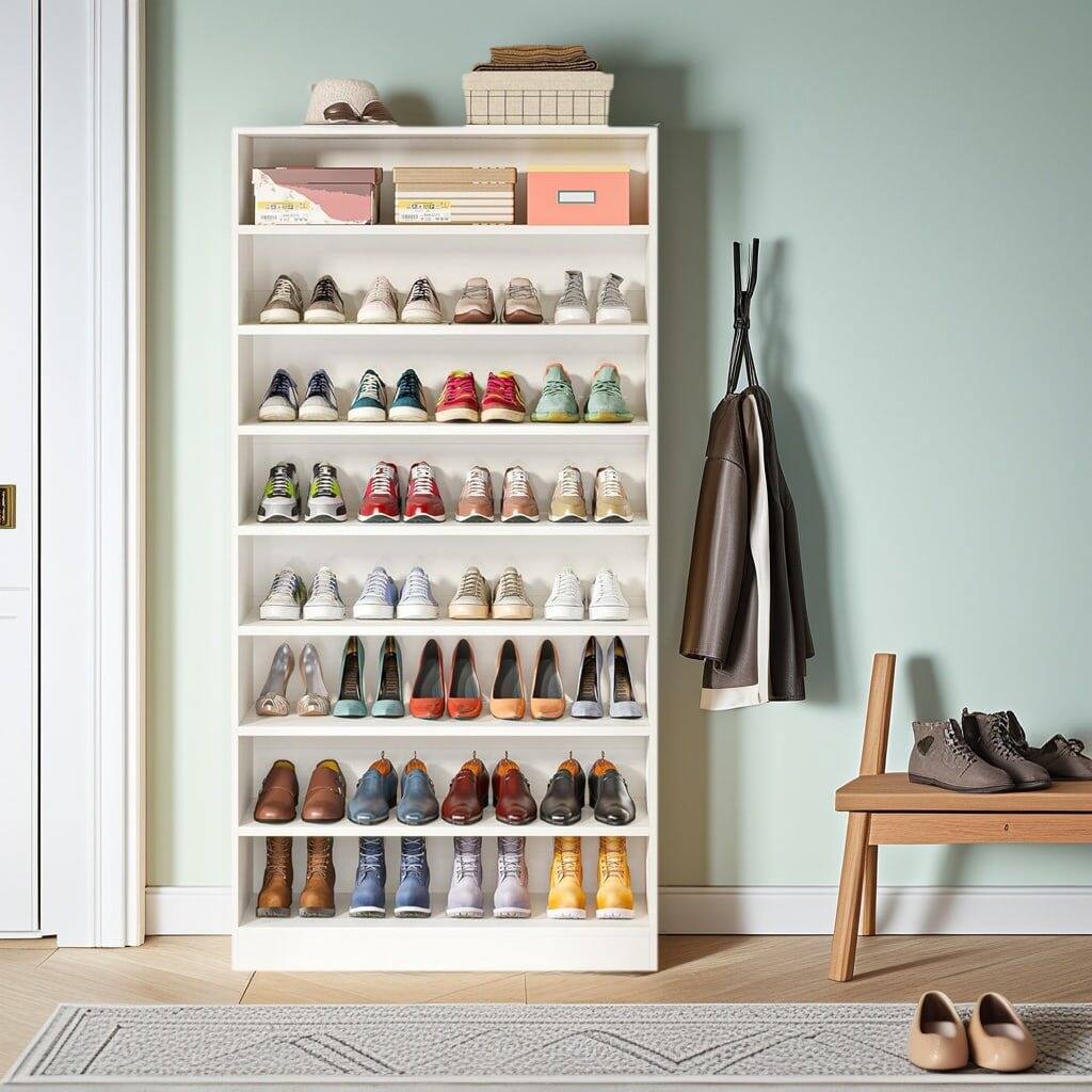 Back. Kadyn - Kadyn 5-Tier Storage Shelf, Multi-Level Display Table, Living Room Home Furniture, Space-Saving & Stylish, White - White.