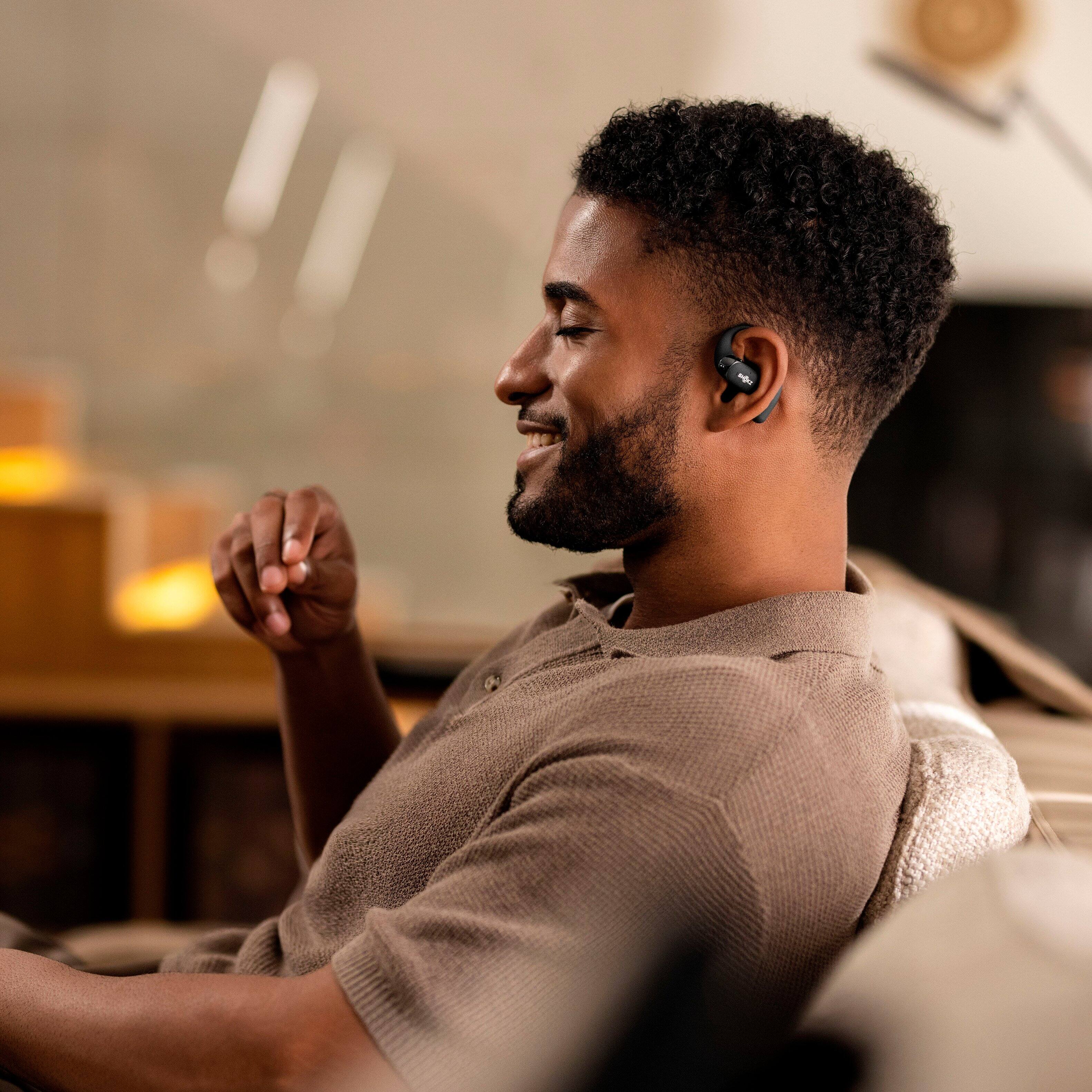 Alt View 16. Shokz - OpenFit 2 Open-Ear True Wireless Earbuds - Black.