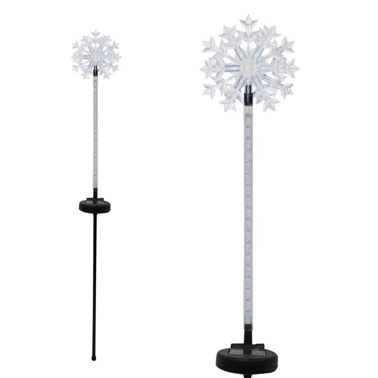 Alpine - LED Solar Snowflake Garden Stake 33 in. Pathway Decor (Case of 12) - Multicolored