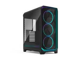 Fractal Design - Meshify 3 Ambience Pro RGB ATX mATX Mid Tower PC Case - Black Chassis with Light Tinted TG Side Panel - Black