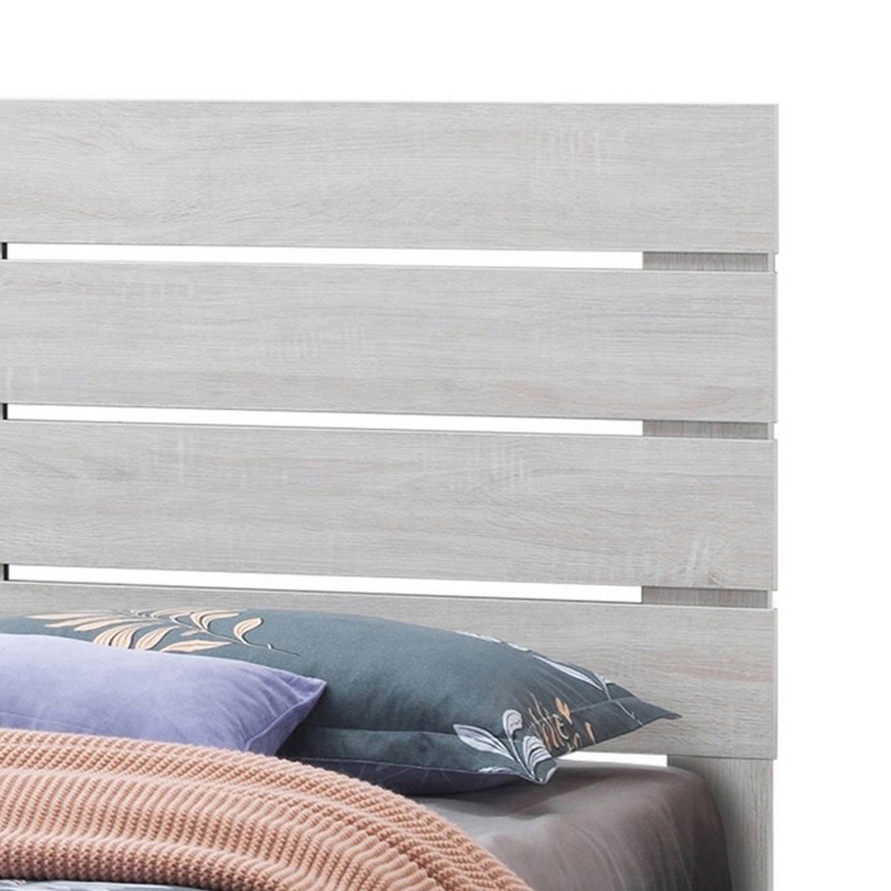 Alt View 1. Manhattan Lane - Ach Wood King Storage Bed with 2 Drawers, Plank Style Headboard - White.