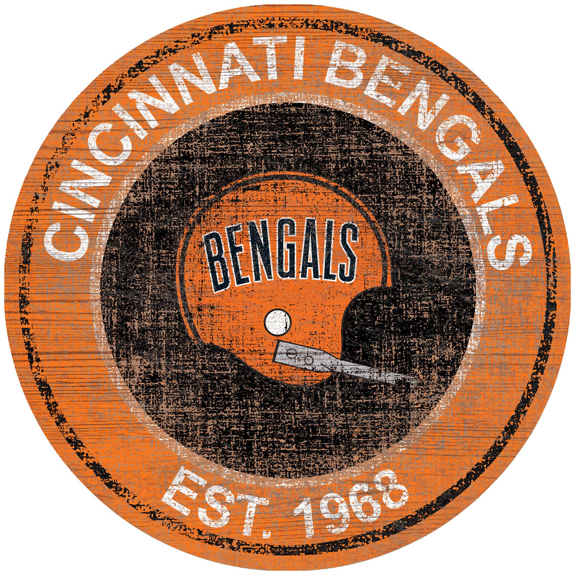 Cincinnati Bengals 24'' Round Heritage Logo Sign