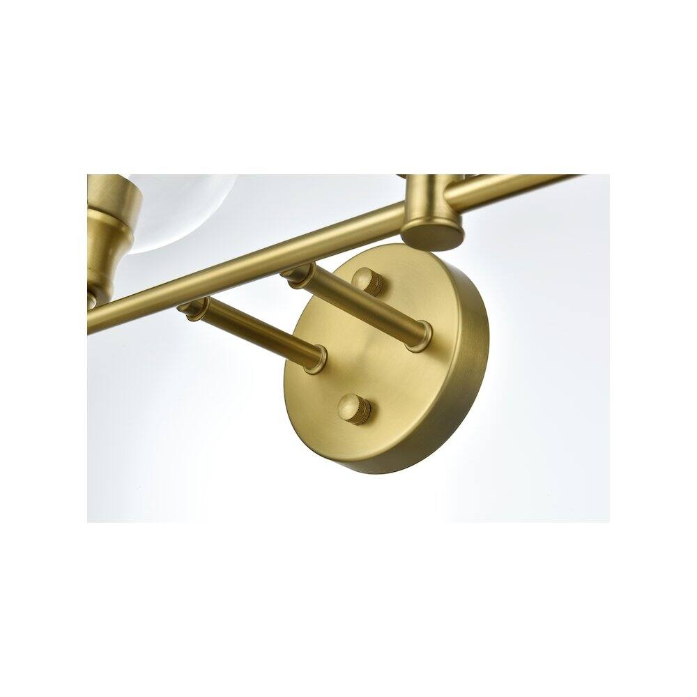 Alt View 2. Living District - Collier 4 Light Satin Gold and Clear Glass Wall Sconce - Satin Gold.