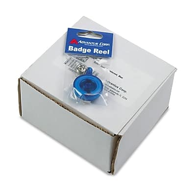 Advantus - Retractable ID Card Reels with Belt Clip, 30", 12/Box - Translucent Blue