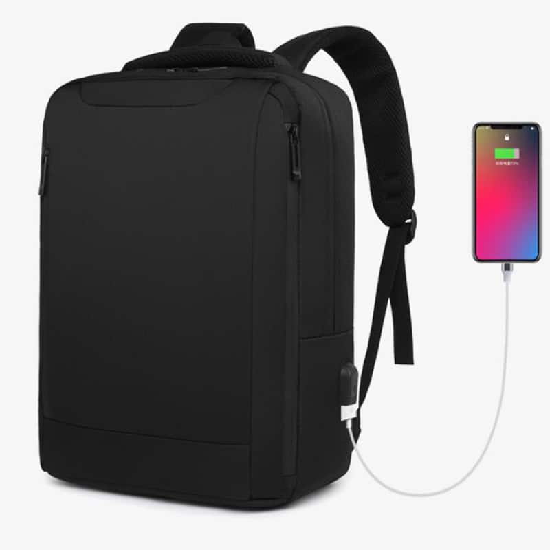 Auledio - Large Capacity Laptop Backpack For Men, Fashion Lightweight Schoolbags With USB charging port, Sturdy Business Backpack - Black