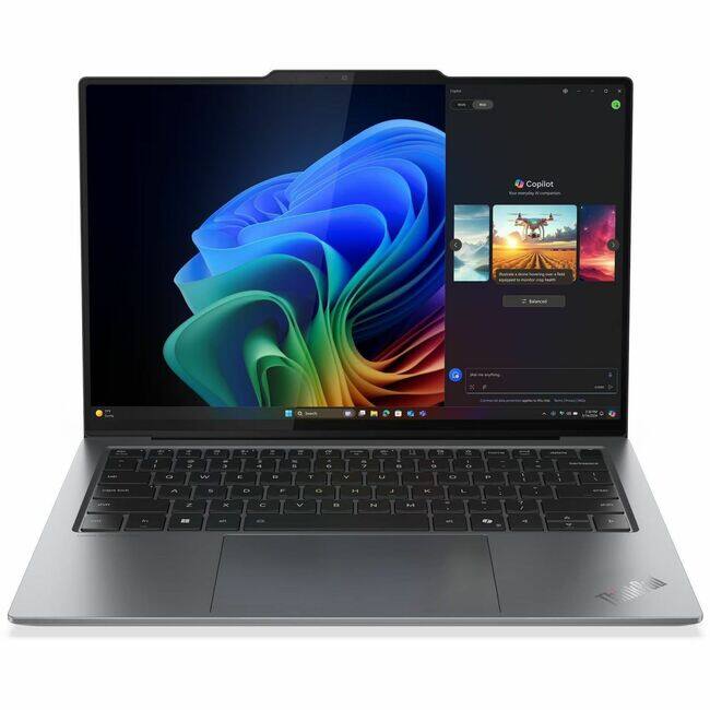 Front. Lenovo - Lenovo Thinkpad X9-14 Gen 1 21QA008NUS 14 Touchscreen Copilot+ PC Notebook - 2.8K - 120 Hz - Intel Core Ultra 7 2nd Gen - Black.