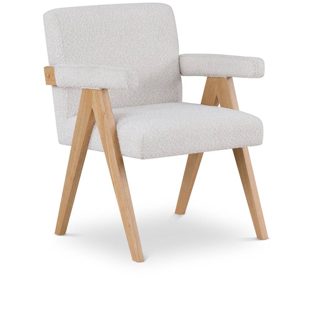 Meridian Furniture - Woodloch Cream Boucle Fabric Accent Chair - Beige
