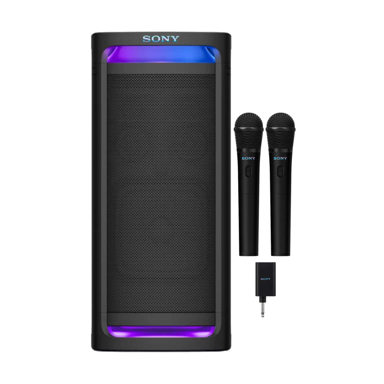 Sony - ULT Tower 9AC Speaker (Black) Bundle with Wireless Microphones (2-Pack)