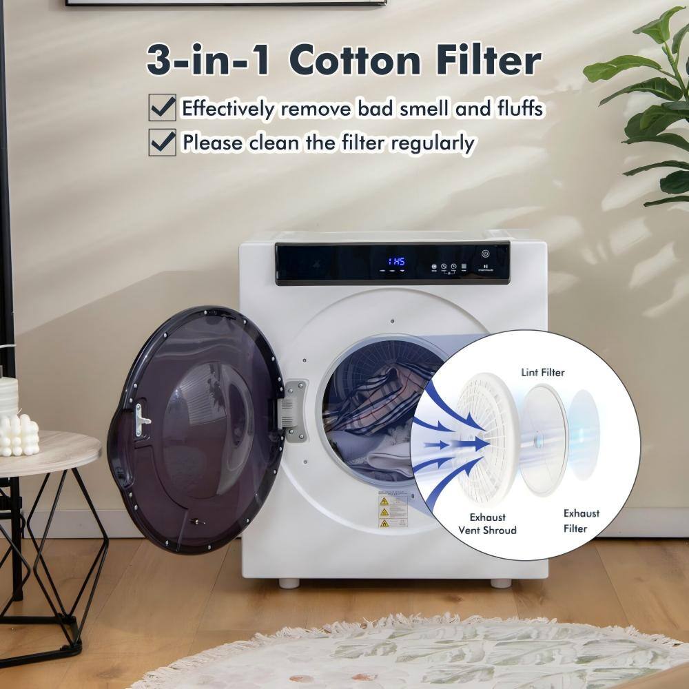 3-in-1 Cotton Filter  
Effectively remove bad smell and fluffs  
Please clean the filter regularly  

Lint Filter  
Exhaust Vent Shroud  
Exhaust Filter