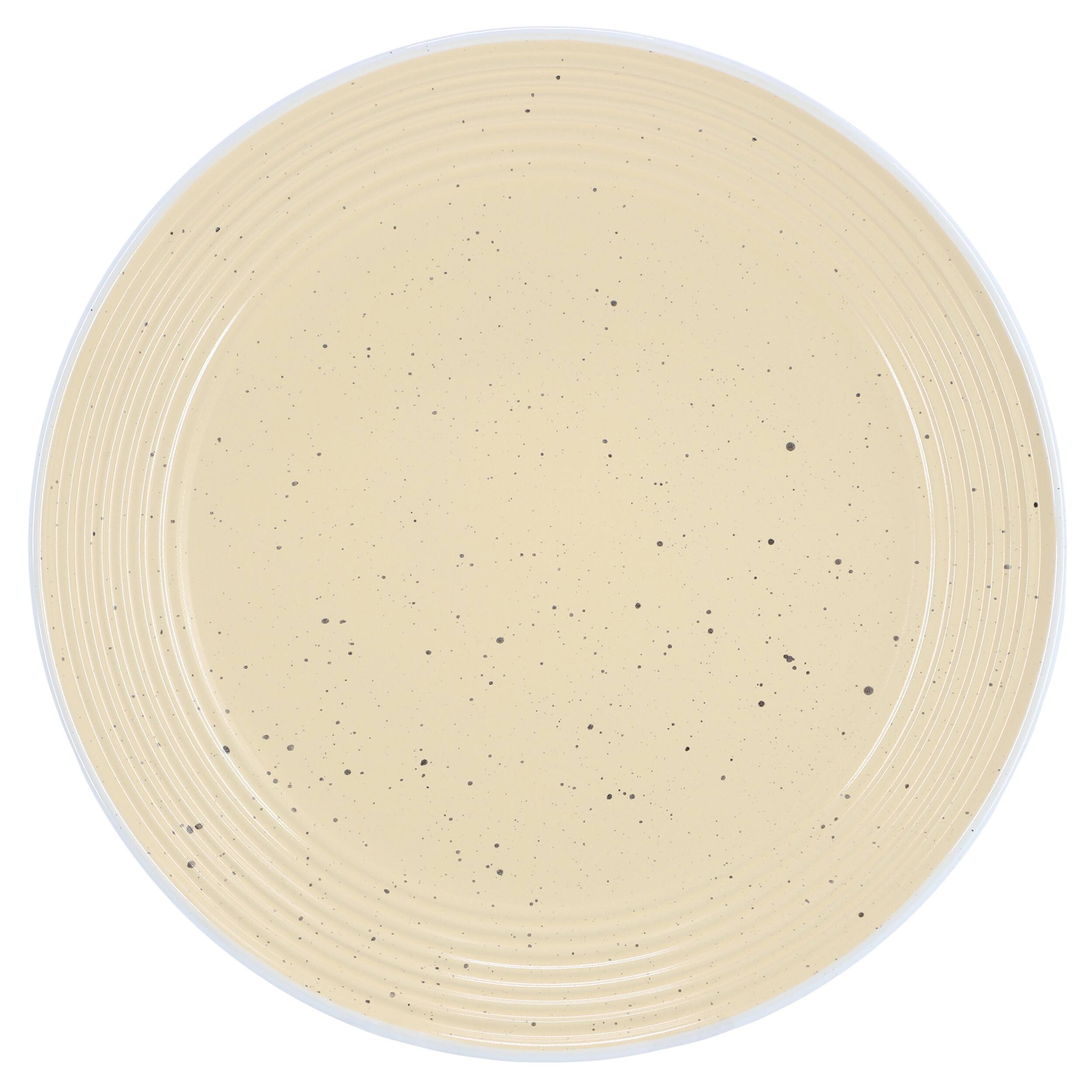 Alt View 2. Elama - Elama Emilia 16 Piece Double Bowl Stoneware Dinnerware Set in Cream Yellow - Cream Yellow.