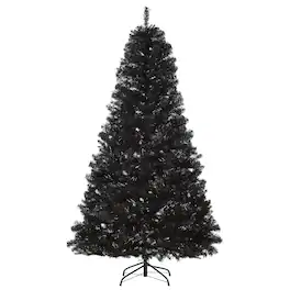 Homcom - Artificial Christmas Tree Unlit Douglas Fir with Realistic Branches and 1346 Tips Halloween Style - Black