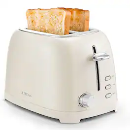 Ultrean - 2 Slice Retro Toaster - Cream