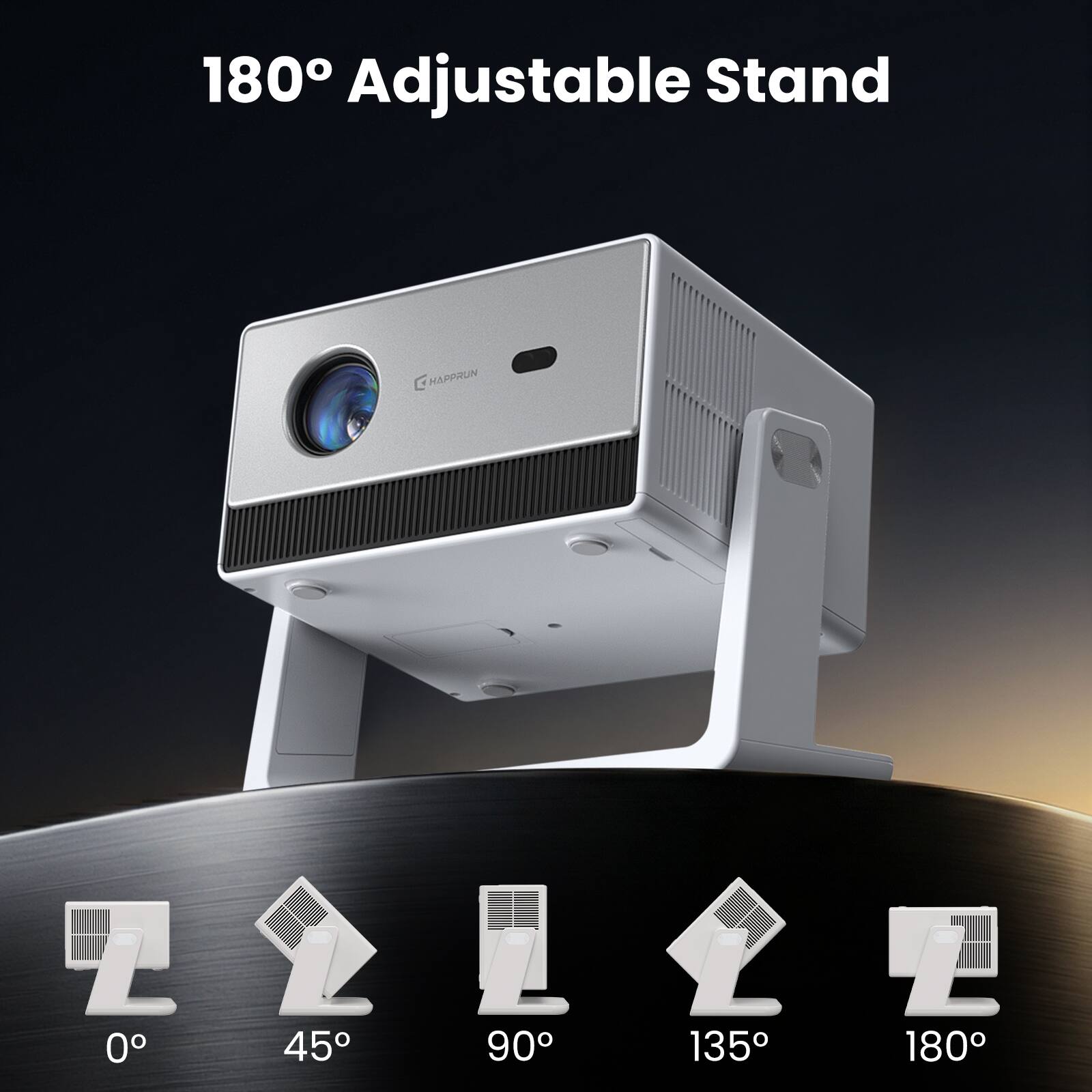 180° Adjustable Stand

HAPPRUN

0° 45° 90° 135° 180°