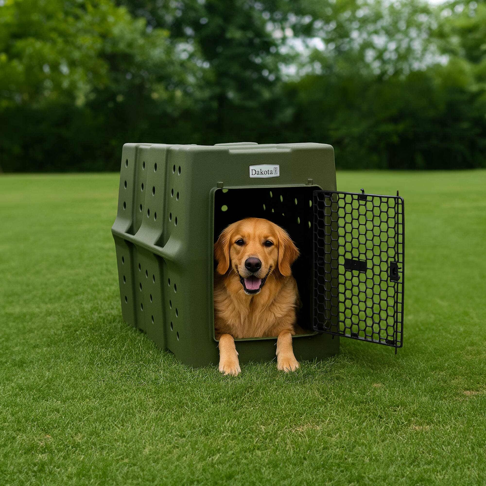 Alt View 2. Dakota 283 - Dakota 283 Canine Rough and Tough Economy Kennel, Pet Crate, X-Large, Olive.