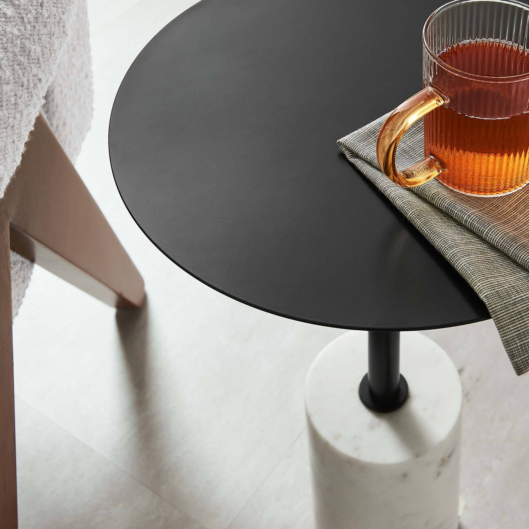 Alt View 2. Modway - Lyric Round Side Table by Modway - White Black.