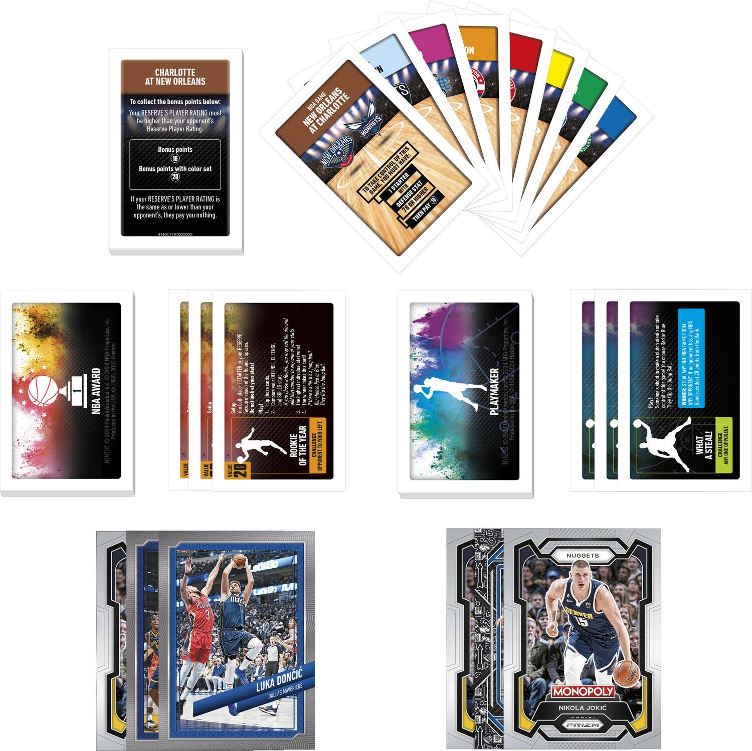 CHARLOTTE AT NEW ORLEANS

To collect the bonus points below:
Your reserve player rating must be higher than your opponent's reserve player rating.
Bonus points with color set
If your reserve's player rating is the same as your opponent's, they pay nothing.

NEAGARE CHARLOTTE ORLEANS NEW KONTETS AT WORLD AUN I 0 TOTAAL ESTARTEN ANLSTUNDANG E I - THENPAY ON AWARD NBA I RTVN I I I s 1 i I I I I 20 I I I 2 2 I I i sne ! Te 2 ROOKIE THE YEAR OF  a han-Ret E I I i PLAYMAKER  I 1 1 1 U I 2 3 a ! E I I im 2 3 I 1 R I i .

WHAT A STEAL! Y HASTRNO ! i Lndo 0NOT MI NUSGETS TR 15 LUKA DONCIC ARORCKT B MONOPOLY NIKOLA JOKIC ITIEM