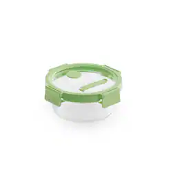 Lekue - 100% Airtight Round Glass Food Storage Container, 22 oz - Green