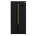 Forno Appliances - 33 in. Wide Salerno 15.6 Cu. Ft. Freestanding Counter-Depth Side-by-Side Refrigerator with Customizable Handles - Black