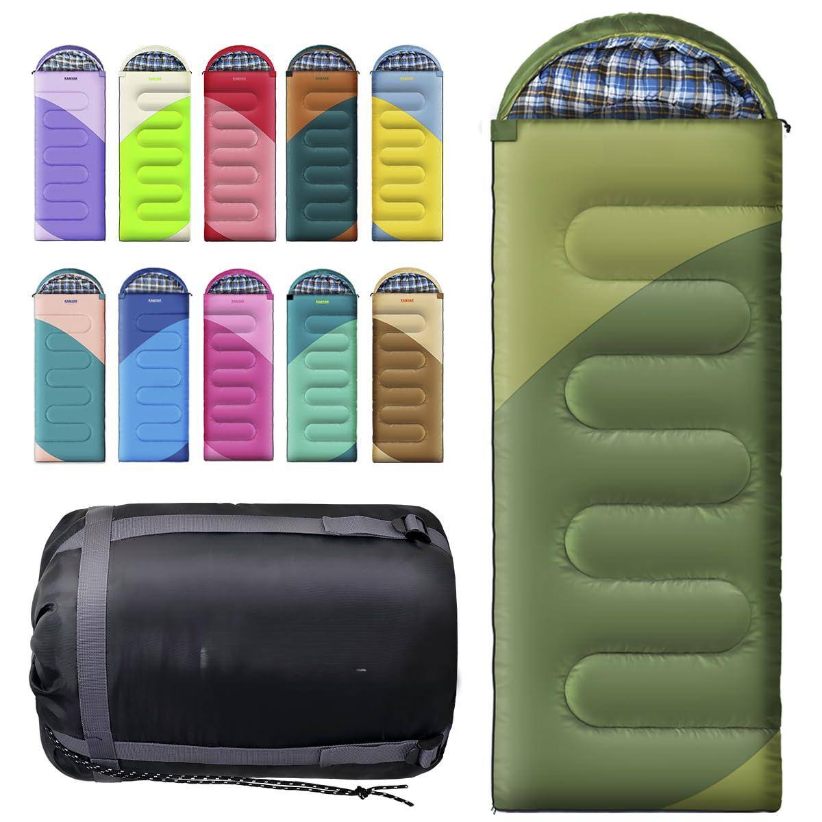 Front. Dapper Styles - Camping Sleeping Bag 32 Bags For Adults Teens Cold Weather Warm Winter 3-4 Season Gear Equipment Traveling ... - Army Green & Olive.