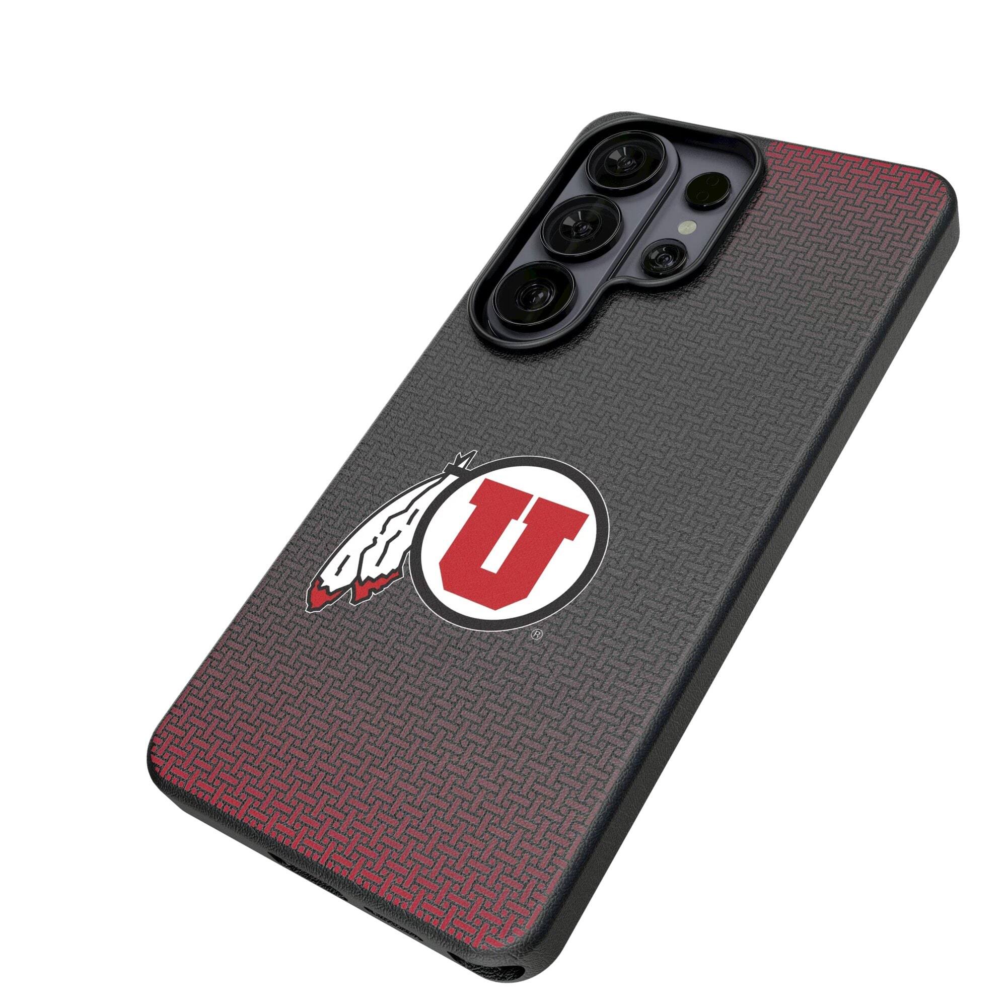 Alt View 1. Keyscaper - Utah Utes Linen Galaxy Magnetic Bump Case - S25 Ultra - Black.