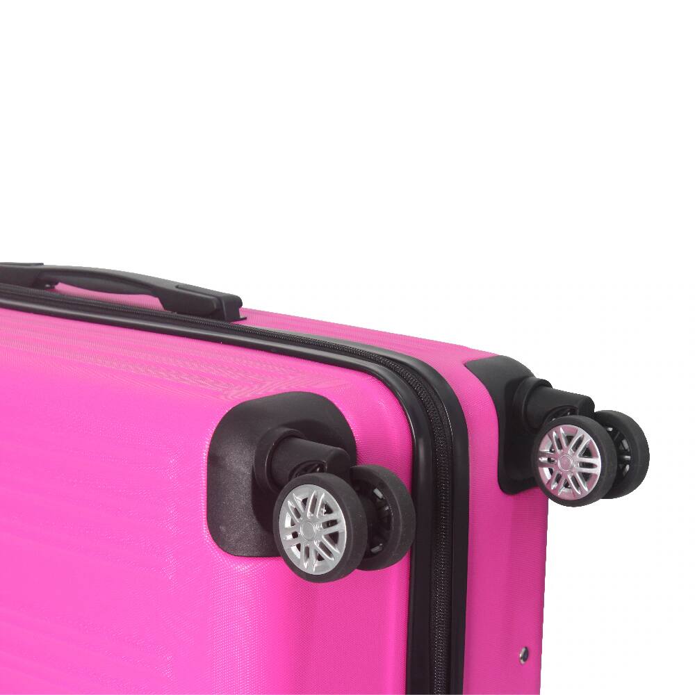 Alt View 8. Bestier - 3-Piece ABS Hardshell Luggage Set (20”/24”/26”) with Spinner Wheels, TSA Lock & Telescopic Handle - Barbie Pink.