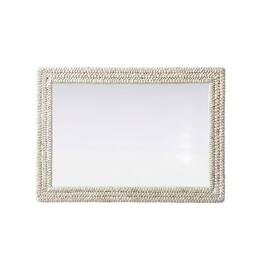 Elegant Decor - Rectangle Cornhusk Mirror 30x42 - Linen White