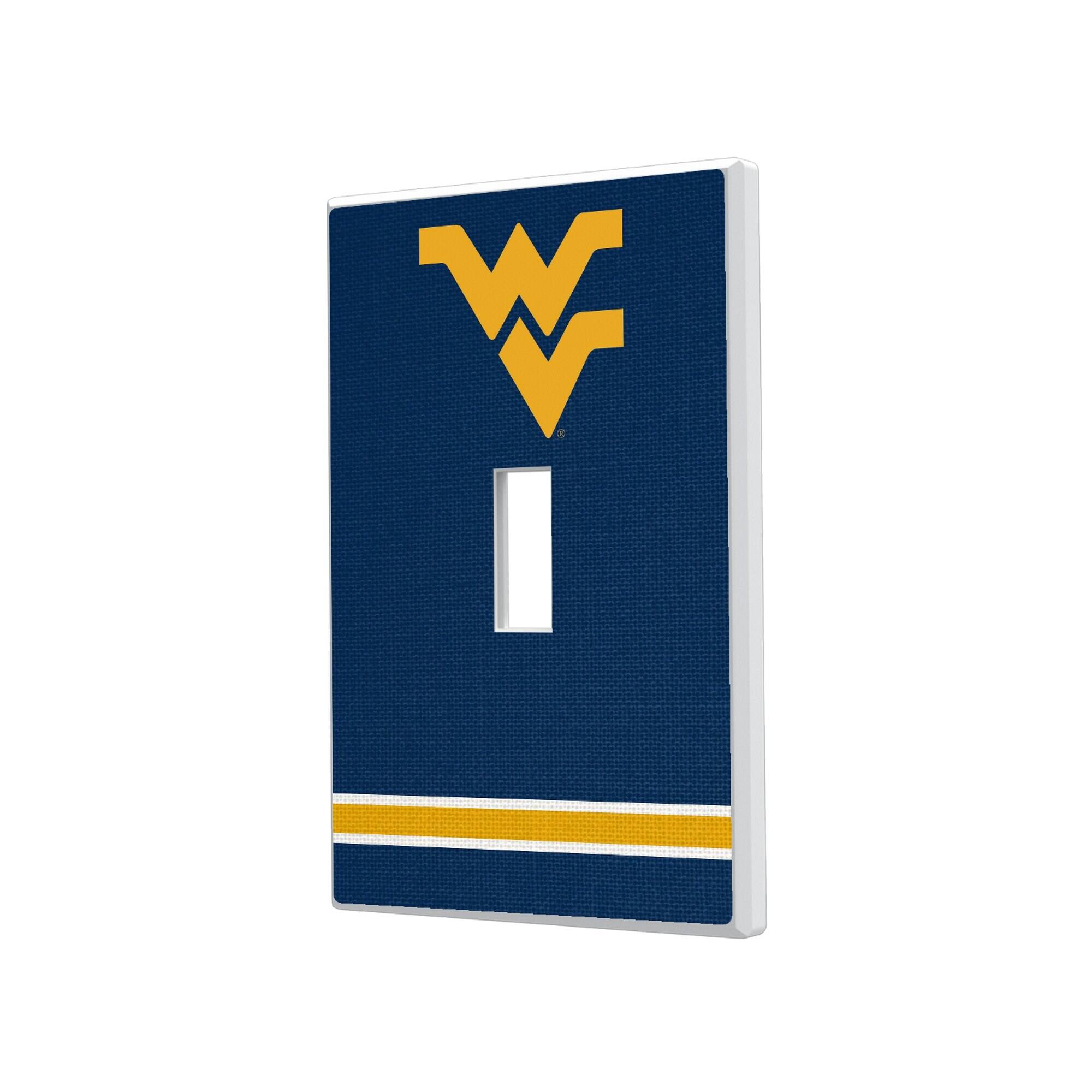 Keyscaper - West Virginia Mountaineers Stripe Design Single Toggle Light Switch Plate - Multicolor