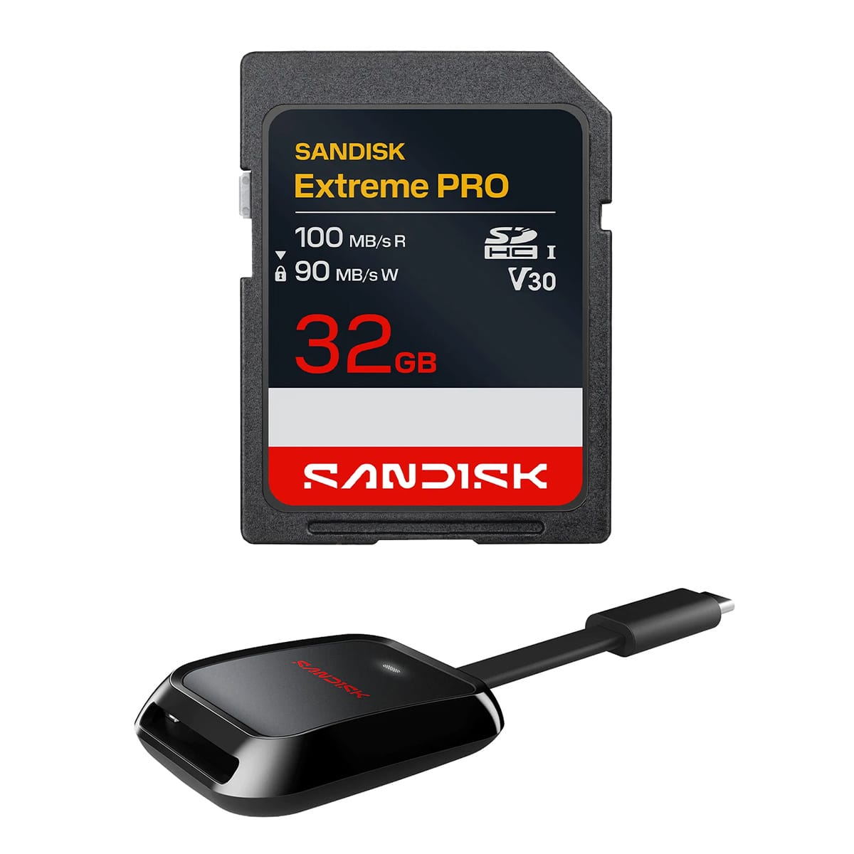 SANDISK - Extreme PRO UHS-I U3 SDXC Memory Card - 32GB, With Reader