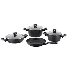 Korkmaz - Nora 7 Piece Aluminum Nonstick Cookware Set - Black