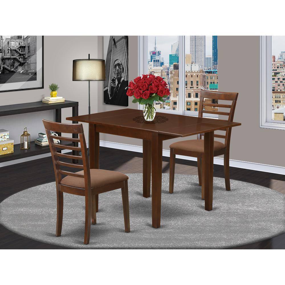Angle. East West Furniture - Dining Room Set Mahogany - Brown.