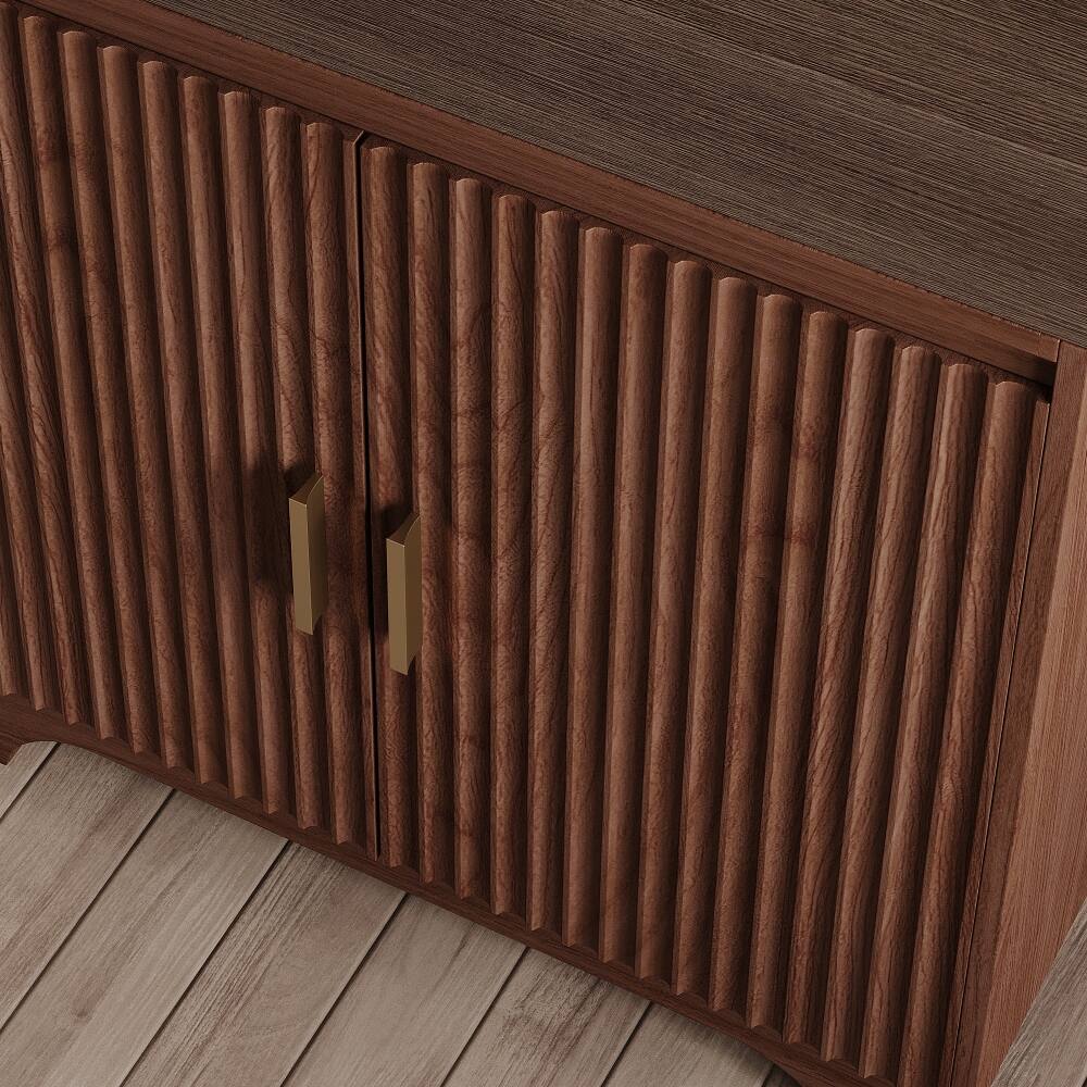 Alt View 9. Loheer - Loheer 30 inch freestanding bathroom vanity sintered stone countertop walnut plywood bathroom cabinet - Walnut.