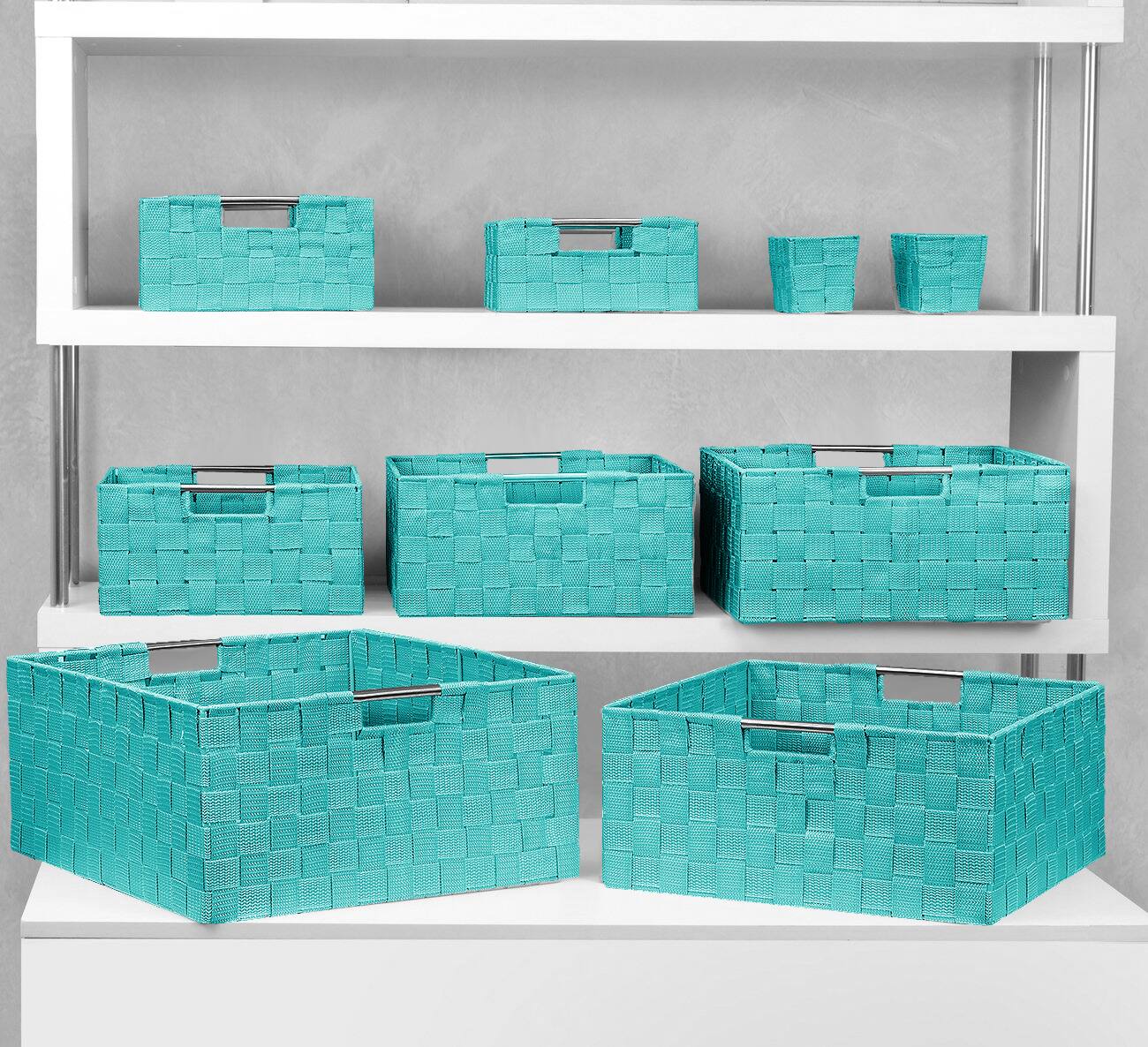 Alt View 2. Sorbus - Weave Basket Bin Set Double Woven (9 Pack) - Blue.