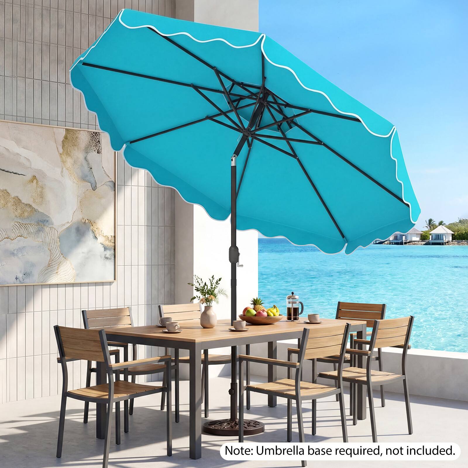 Note: Umbrella base required, not included.