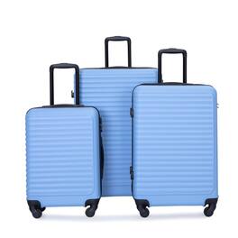 Ropilly - 3 Piece Luggage Set Hardshell Suitcase with Wheels - Light Blue