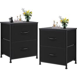 AOITUN - Nightstands Set with 2 Storage Drawers - Side Table for Bedroom, Living Room, Closet, College Dorm, 20" Height - Black