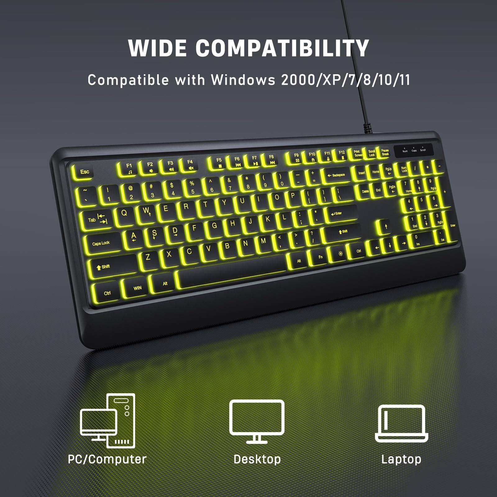 WIDE COMPATIBILITY  
Compatible with Windows 2000/XP/7/8/10/11  

PC/Computer  
Desktop  
Laptop