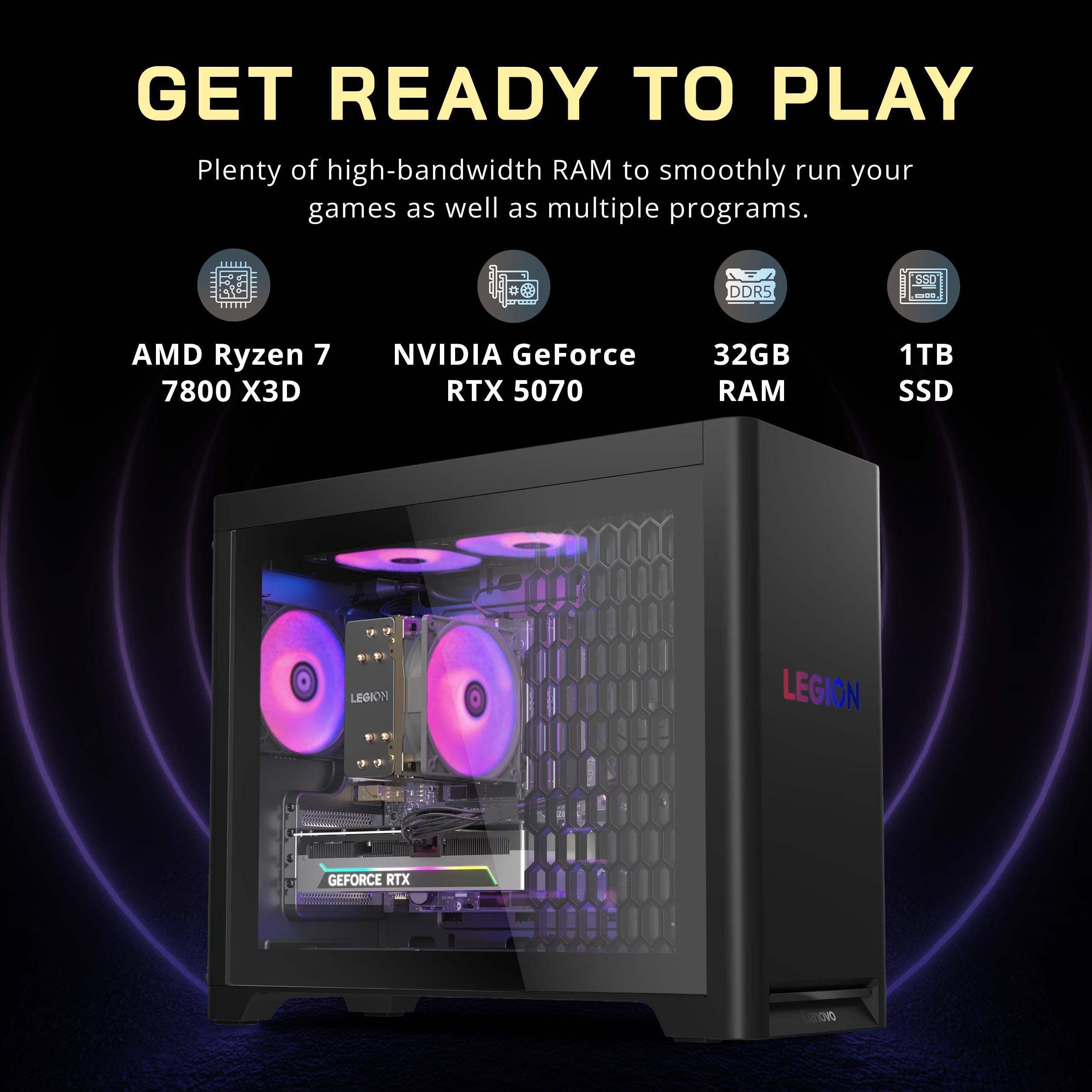 Lenovo Upgraded Legion Tower 5 Gaming Desktop,AMD Ryzen 7 7800X3D,32GB ...