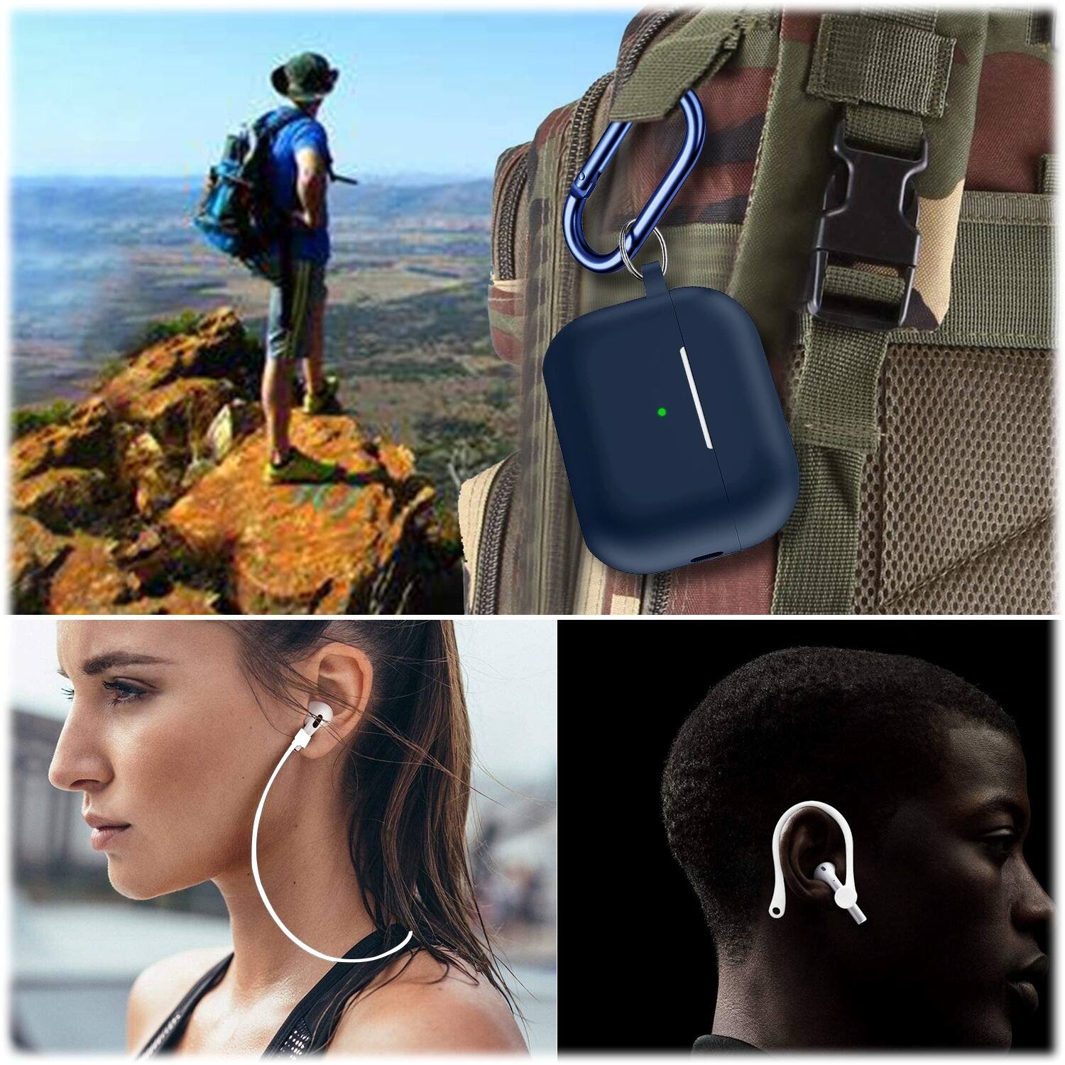 Alt View 15. SaharaCase - Case for Apple AirPods Pro (2nd Generation 2022) - Dark Blue.