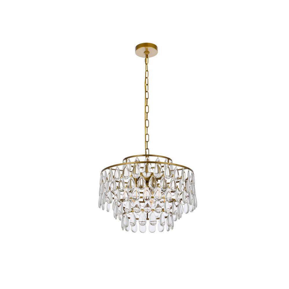Back. Elegant Lighting - Mila 18 inch pendant in brass - Brass.