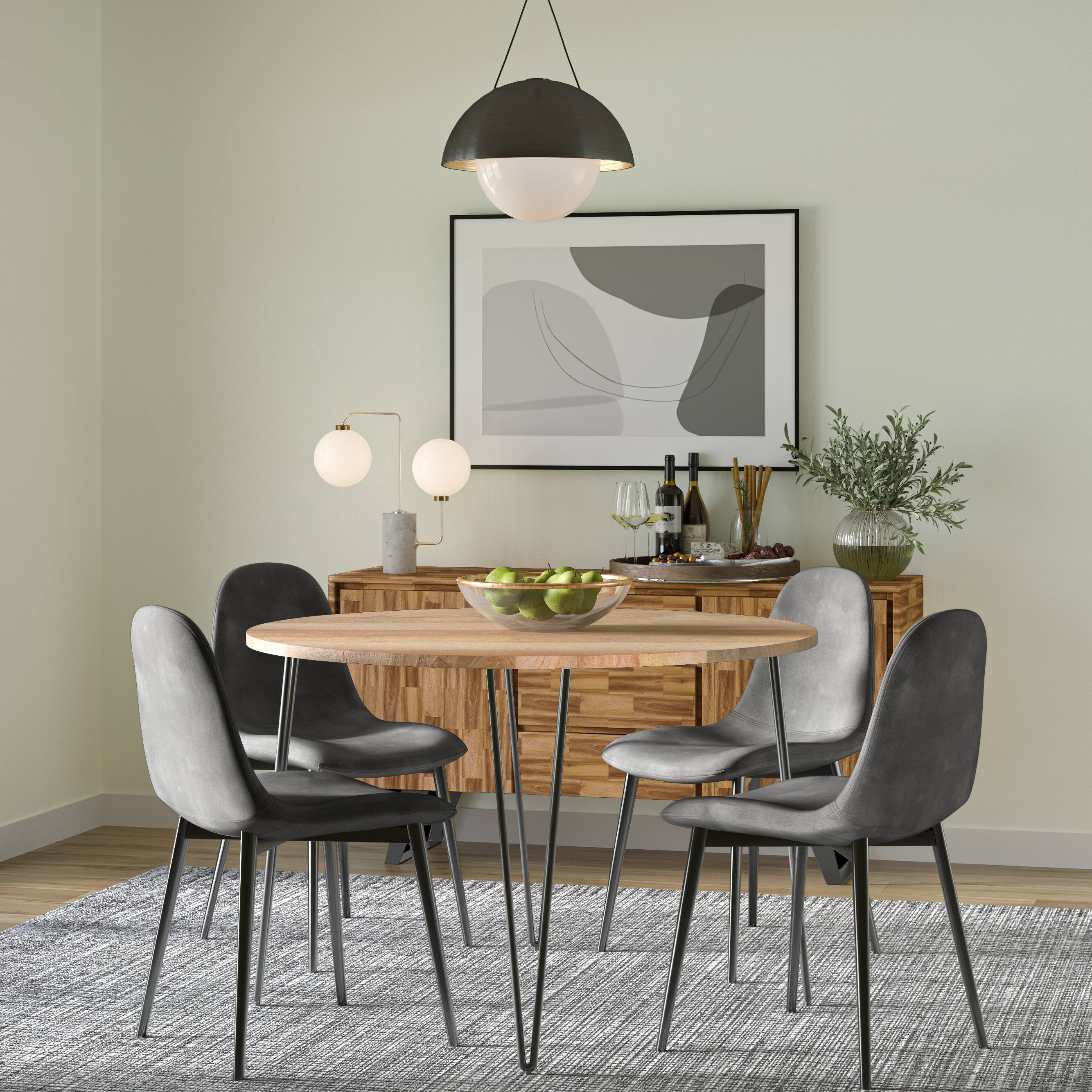 Left. Simpli Home - Hunter 45 Inch Round Dining Table - Natural.