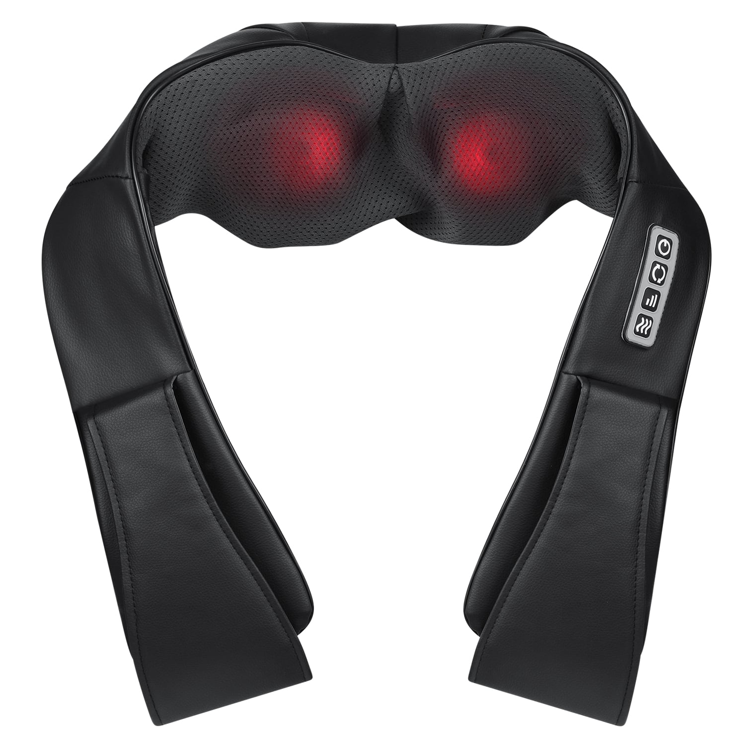 HOM - Neck, Shoulder & Back Massager with Soothing Heat & Deep Tissue Kneading for Body and Muscle Pain Relief - Black