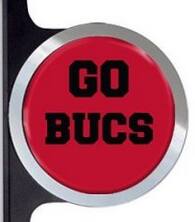 Alt View 2. PRORUN - Tampa Bay Buccaneers Automotive License Plate Frame with Team Badges - Multi.