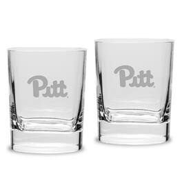 Jardine - Pitt Panthers 2-Piece 11.75oz. Square Double Old-Fashioned Glass Set - Multicolor