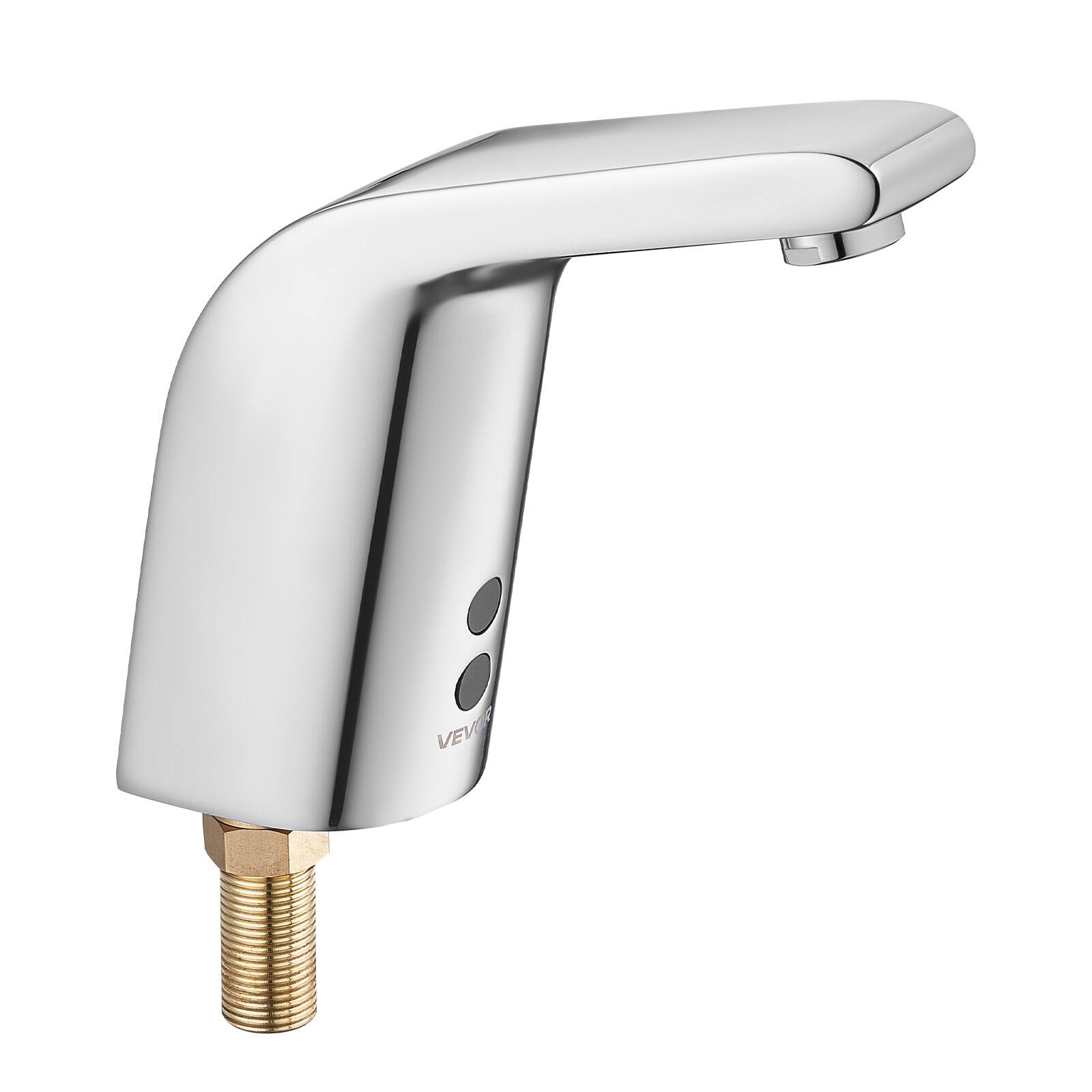 Alt View 5. VEVOR - Touchless Bathroom Sink Faucet, Automatic Motion Sensor Restroom Toilet Faucet Cold Water with Single Hole - Silver.