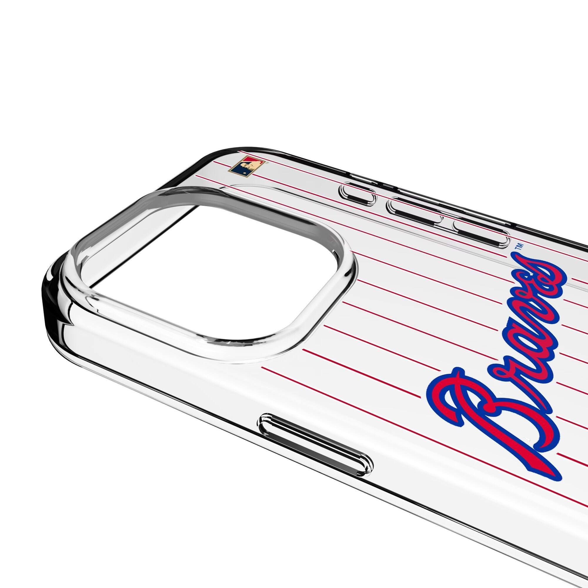 Alt View 2. Keyscaper - Atlanta Braves Cooperstown iPhone Clear Case - 16 Pro Max - Multicolor.